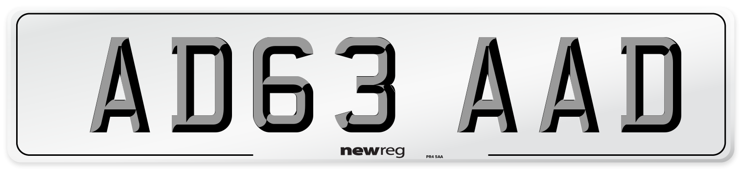 AD63 AAD Number Plate from New Reg